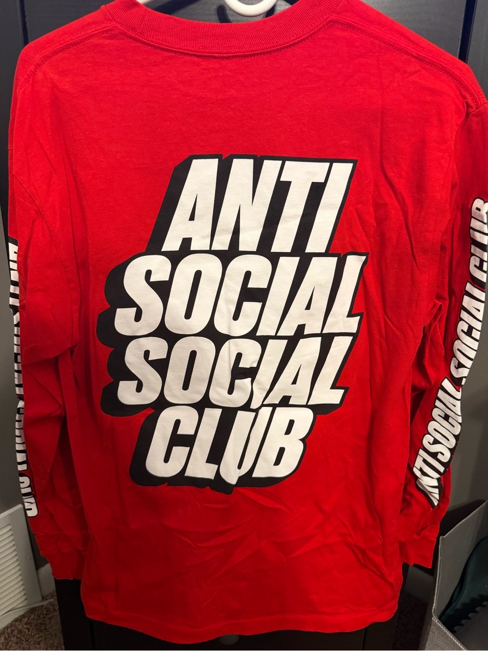 Anti Social Social Club Red Tee with White Logo Print
